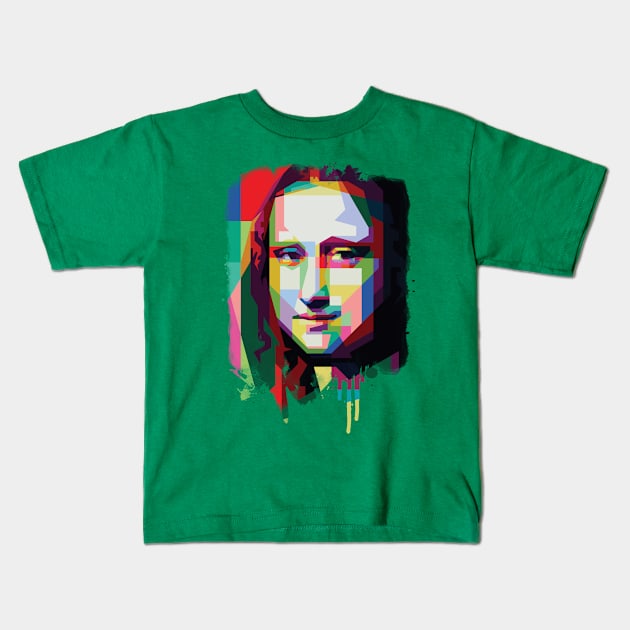 monalisa smile wpap Kids T-Shirt by BAJAJU